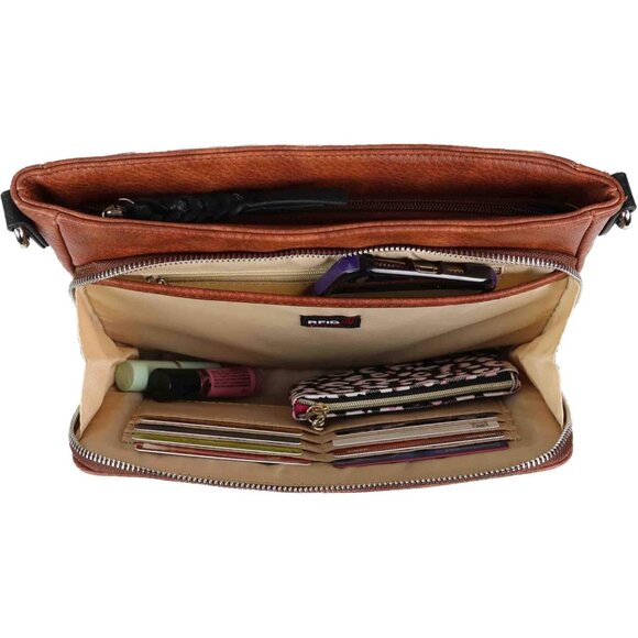 Skylar Concealed Carry Purse for Women Faux Leather Mahogany Zipper Locking Hols - Picture 5 of 7